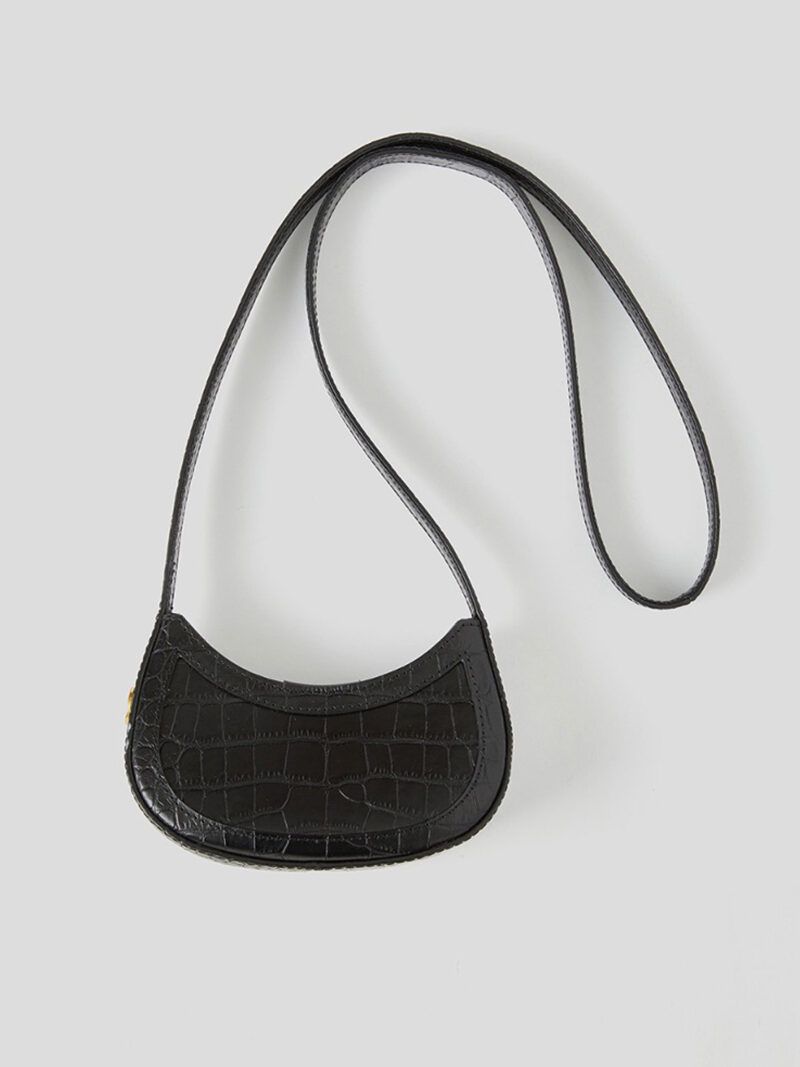 Croc Embossed Leather Lipstick Bag Recto