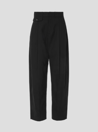 DRILLED COTTON DOUBLE TUCKED PANTS