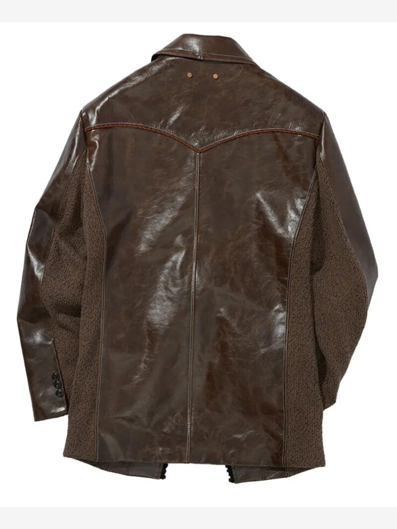 Lace And Knit Combination Leather Jacket Andersson Bell