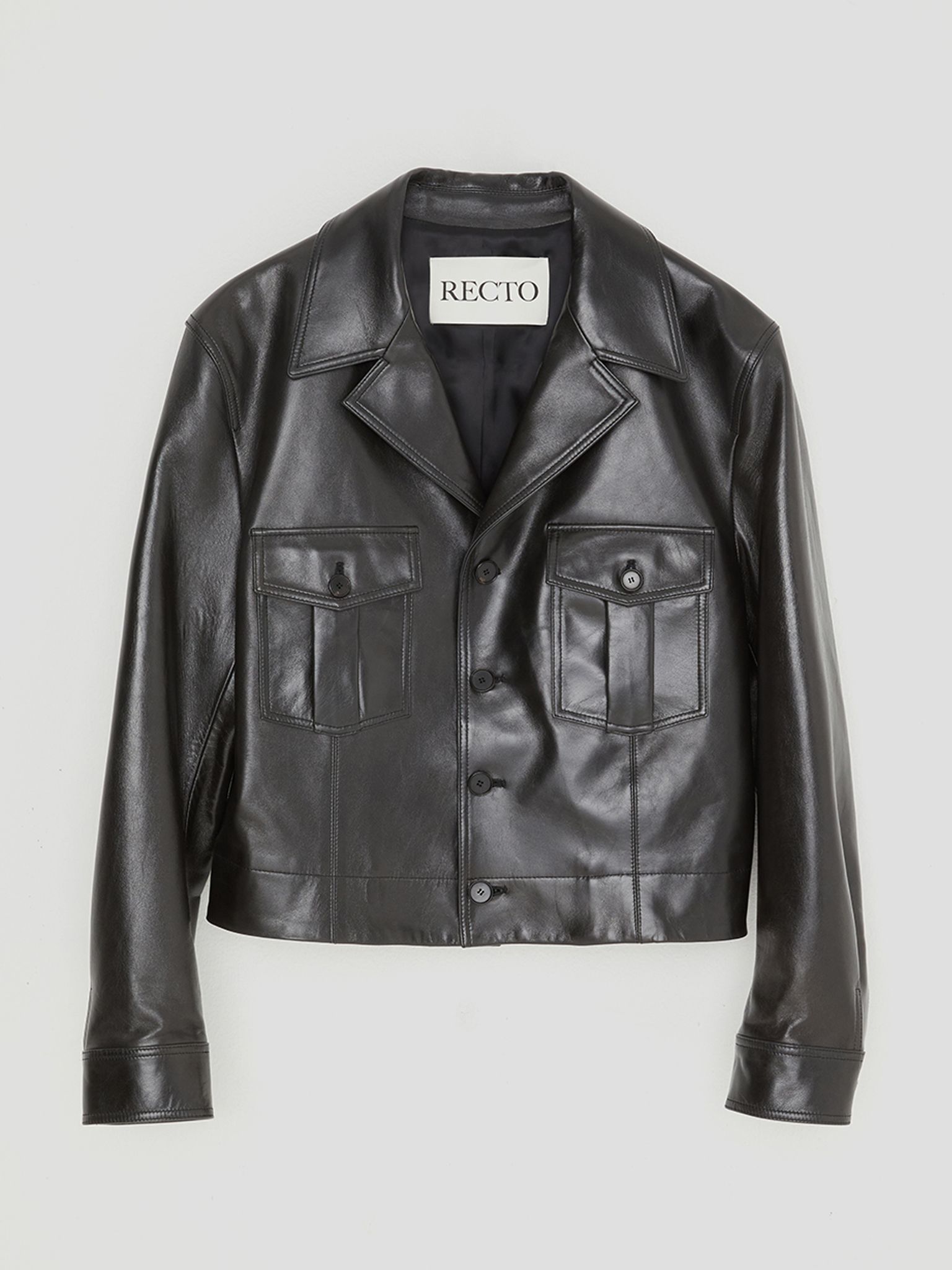 Military Short Leather Jacket - Recto - wo clé
