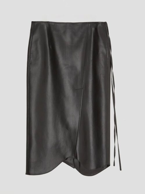 Faux Leather Signature Detail Low Rise Skirt Recto Clothing