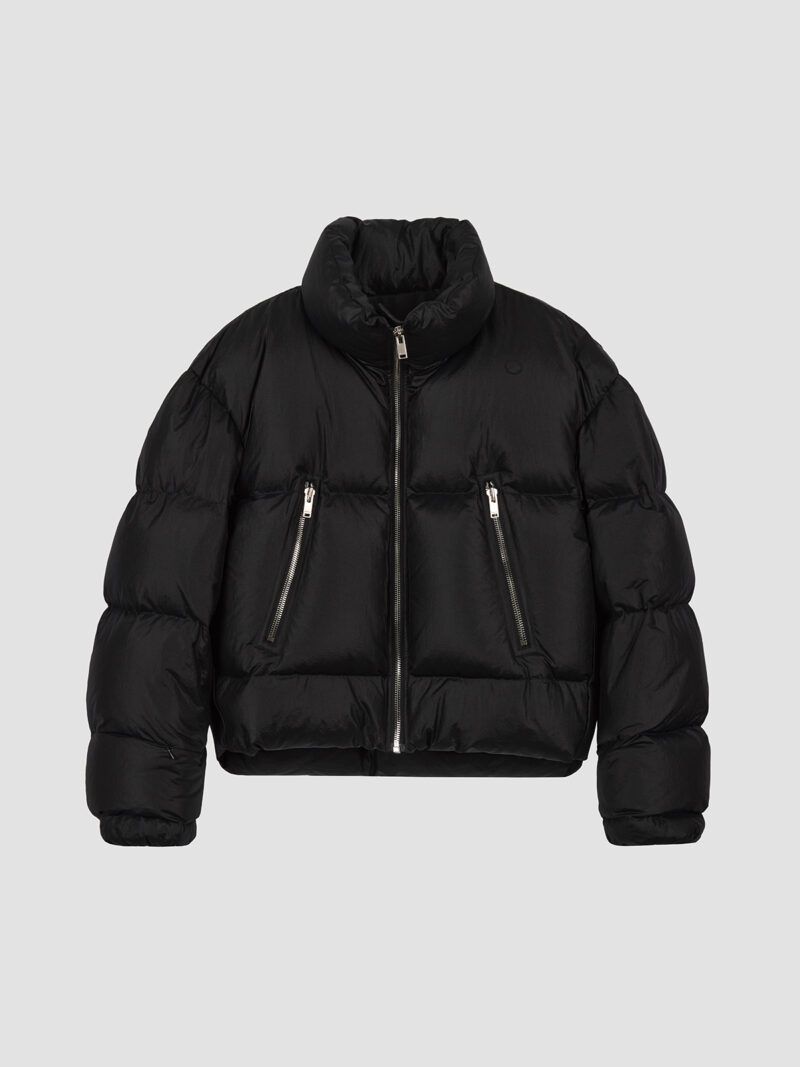 SHINING QUILTED SHORT GOOSE DOWN JUMPER (BLACK)