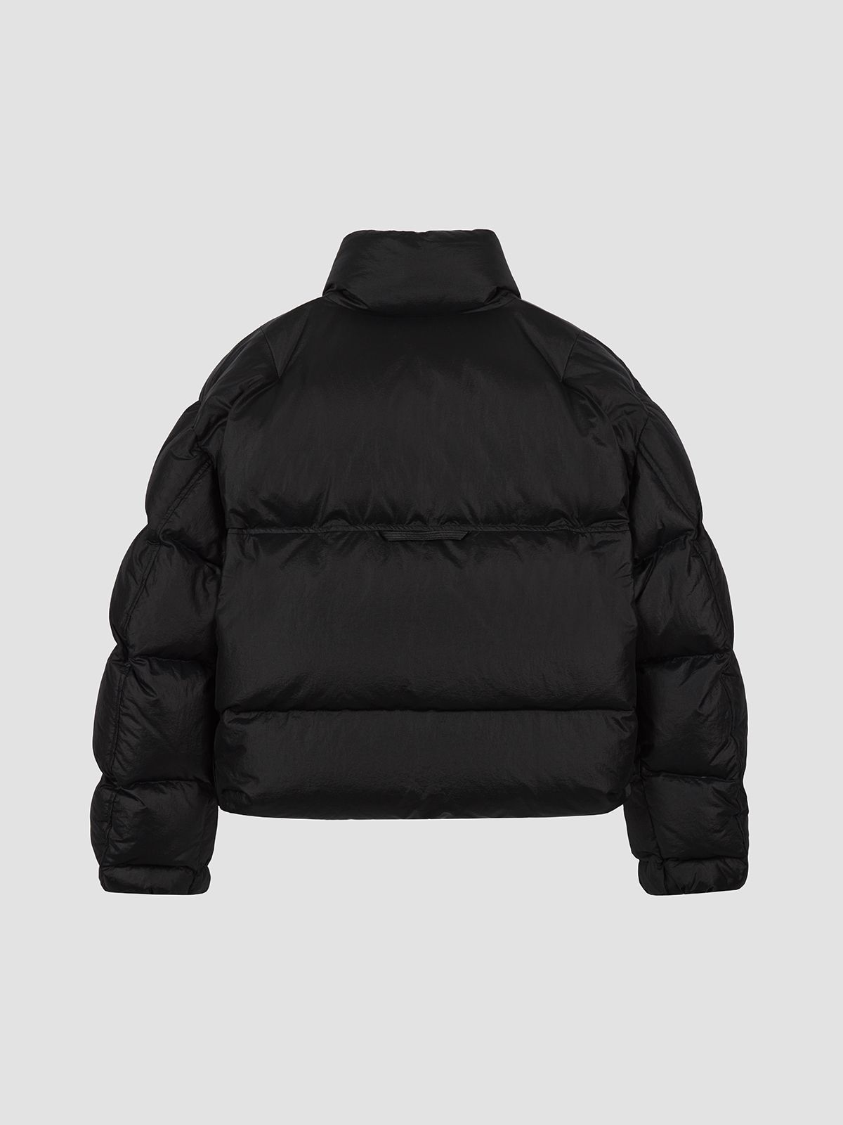 SHINING QUILTED SHORT GOOSE DOWN JUMPER (BLACK)