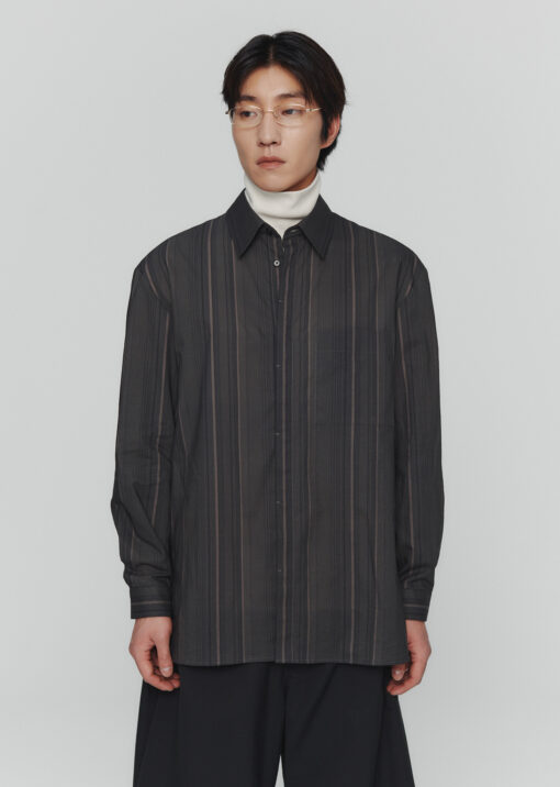 Product » Stripe Square Pocket Oversized Shirts