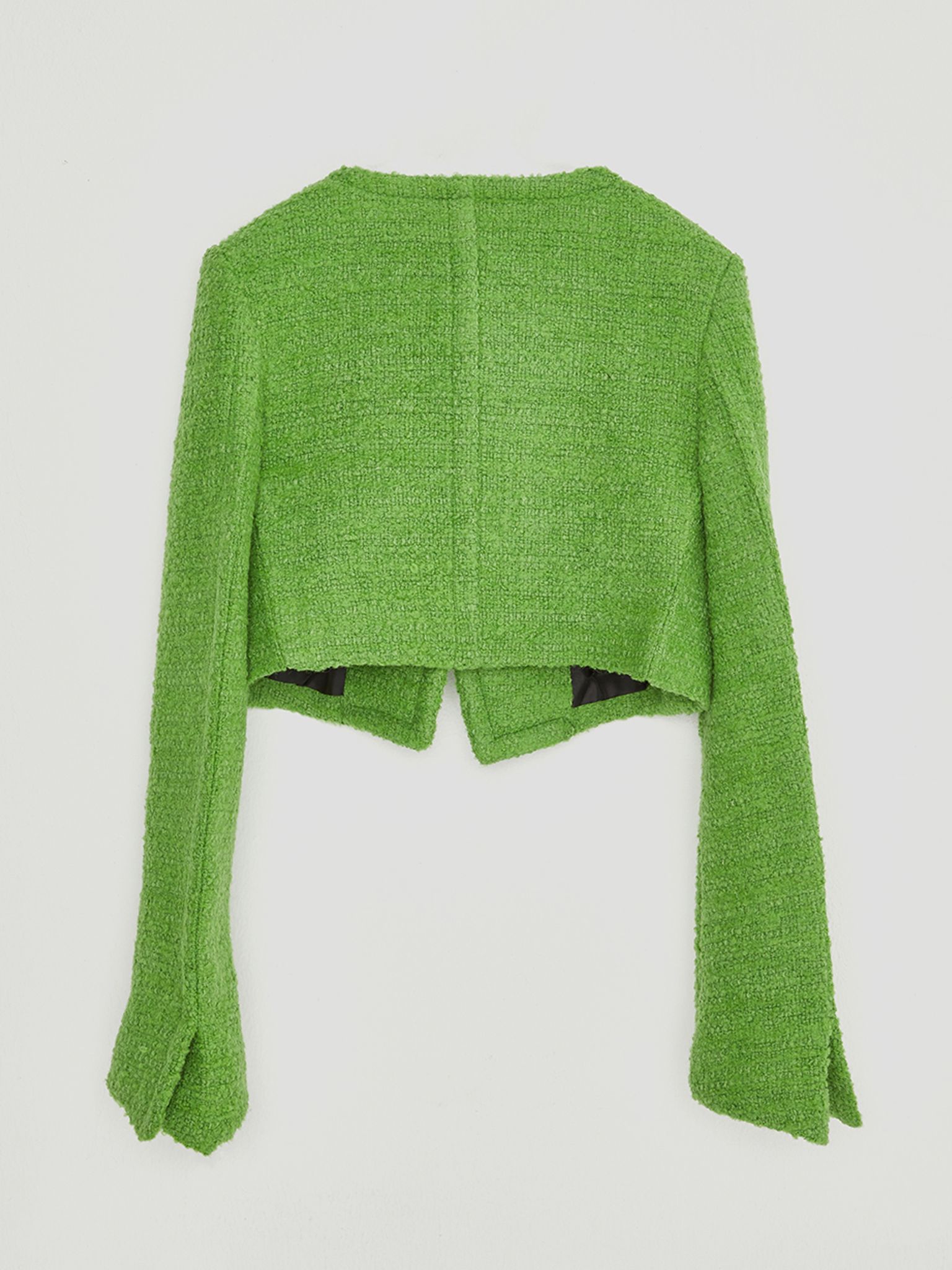 Holiday Boucle Curved Neck Cropped Jacket Recto Clothing